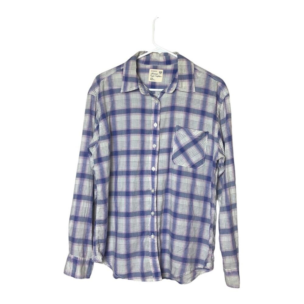 American Eagle Women’s Boyfriend Fit Flannel Long Sleeve Button Front Blouse M